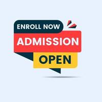 enroll now admission open educational banner social media post template vector