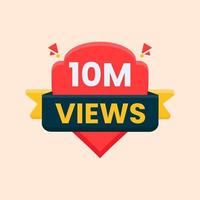 10 million views celebration banner for thumbnail design vector