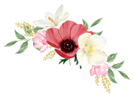 fiore ghirlanda e mazzo acquerello clipart png