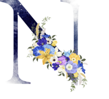 alphabet et nombre fleur aquarelle mariage lettre png
