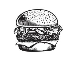 Vector hand drawn burger