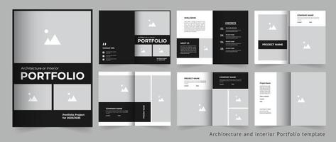 Professional portfolio architecture portfolio or interior portfolio design template vector