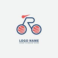 elegant bicycle sushi logo icon vector