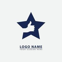 modern elegant star thumbs up logo icon vector