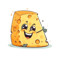 Cartoon cheese AI Generative png