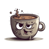 café con ojos ai generativo png