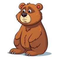 Cartoon brown bear AI Generative png