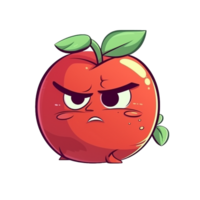 dibujos animados rojo manzana ai generativo png