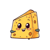 Cartoon cheese AI Generative png