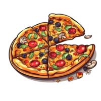 tecknad serie pizza ai generativ png