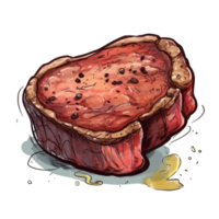 Cartoon Steak AI Generative png