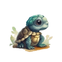 aquarelle bébé tortue ai génératif png