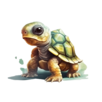 aquarelle bébé tortue ai génératif png