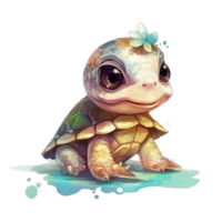 Girl Baby Turtle AI Generative png