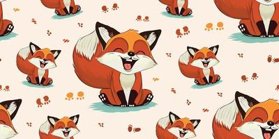 Cute little fox seamless pattern vector for kids children book illustration