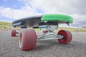 Close-up of a skateboard photo