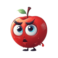 Cartoon Red apple AI Generative png