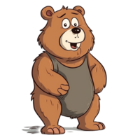 cartone animato Marrone orso ai generativo png