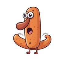 dessin animé saucisse ai génératif png