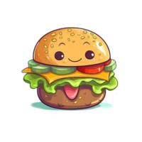 Hamburger Cartoon AI Generative png