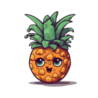 Cartoon Pineapple AI Generative png