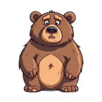 Cartoon brown bear AI Generative png