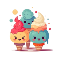 Cartoon Ice cream AI Generative png