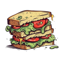 Cartoon Sandwich AI Generative png