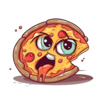 engraçado pizza desenho animado ai generativo png