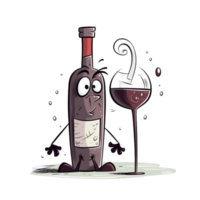 desenho animado vinho ai generativo png