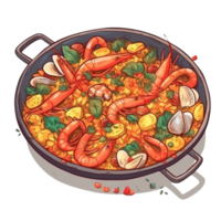 cartone animato paella ai generativo png