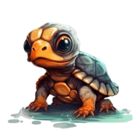 waterverf baby schildpad ai generatief png