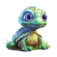 aquarelle bébé tortue ai génératif png