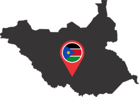 South Sudan pin map location png