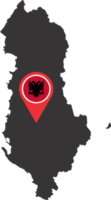 Albania alfiler mapa ubicación png