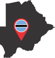 Botswana pin map lcoation png