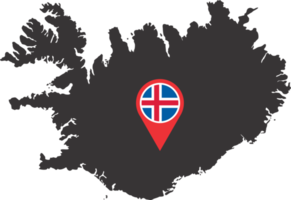 IJsland pin kaart plaats png
