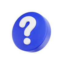 3d framställa fråga mark Tal bubbla ikon. meddelande låda med fråga tecken. png