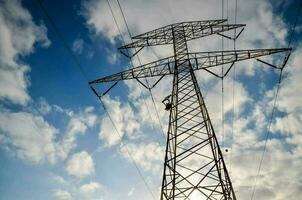 A field with electricity poles photo