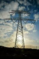 A field with electricity poles photo