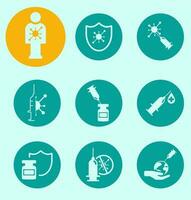 Coronavirus vaccine icon set. Vaccination EPS10. vector