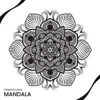 mandala pattern design template with abstract shape vector