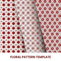 red floral pattern background bundle vector