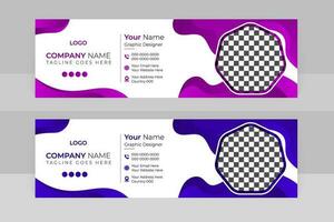 set of vector social media cover design or abstract email signature template