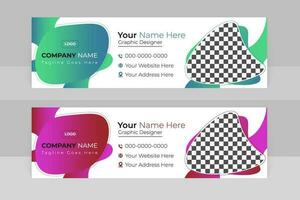 set of vector social media cover design or abstract email signature template