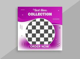 Shoe collection social media business marketing post design template vector