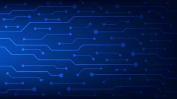 Hi tech digital circuit board. AI pad and electrical lines connected on blue lighting background. futuristic technology design element concept vector