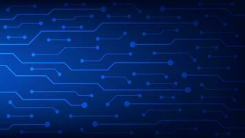 Hi tech digital circuit board. AI pad and electrical lines connected on blue lighting background. futuristic technology design element concept vector