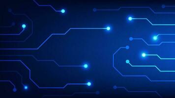 Hi tech digital circuit board. AI pad and electrical lines connected on blue lighting background. futuristic technology design element concept vector