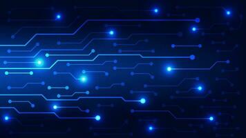 Hi tech digital circuit board. AI pad and electrical lines connected on blue lighting background. futuristic technology design element concept vector